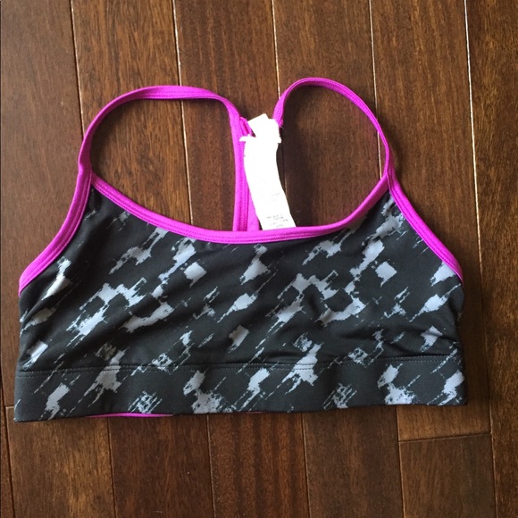 NWOT Champion purple trim sports bra workout top S